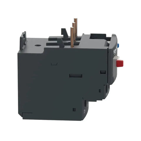 Side view of TeSys DPER32 Thermal Overload Relay with manual and auto reset, screw clamp terminals for 23-32 amp load protection.