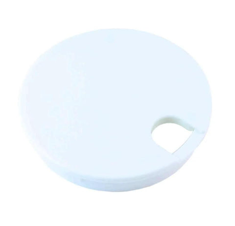 Round Wire Management Grommet with Removable Lid, 4 Inch Cut Hole, White PVC Cable Grommet for Desk or Wall Installations