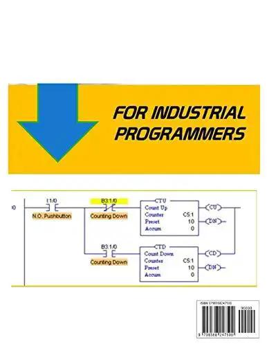 Practical Ladder Logic PLC Programming Guide For Beginners cover showing diagrams for industrial programmers.