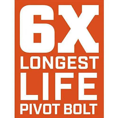 6X longest life pivot bolt text on orange background
