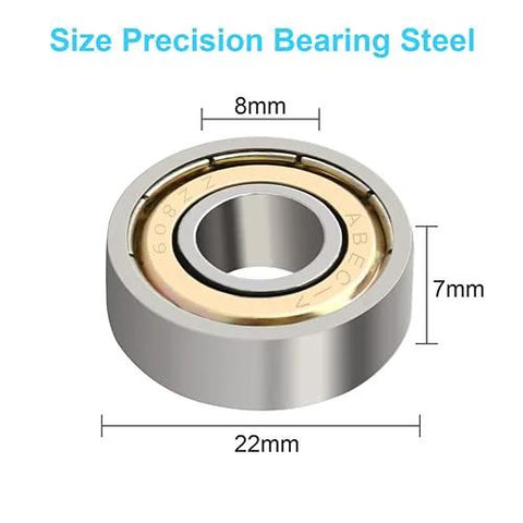 608 ZZ ball bearing, steel, double shielded ABEC 7, 8x22x7 mm