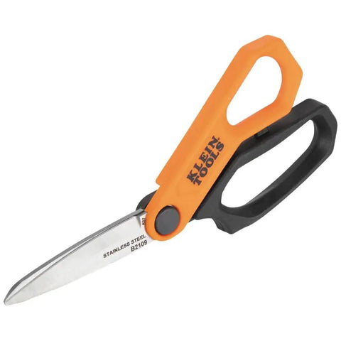 Heavy Duty Multipurpose Utility Scissors For Fabric Cardboard Plastic And Metal With Stainless Steel Blades 9 Inch Ergonomic Cushioned Grips And Adjustable Pivot Klein Tools