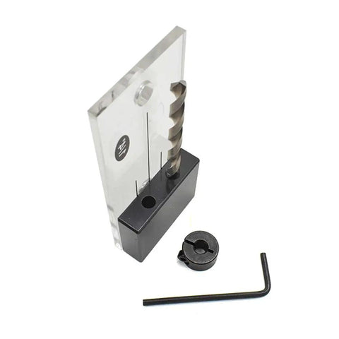 Dowel Drilling Jig Kit For Centering Holes On One Half Inch Stock With A Quarter Inch Guide Spaced Three Quarters On Center Three Sixteenth Inch Acrylic Faces And Hardened Steel Drill Guides Easy To Use No Fuss Transfer Marks Built To Last