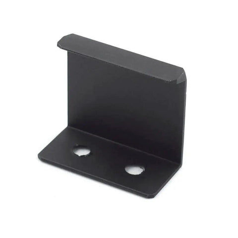 1.38 Inch Black Finger Edge Pulls For Cabinets 10 Pack Aluminum Alloy Back Mount Concealed Handle angled view