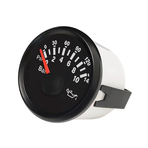 Marine Oil Pressure Gauge 0 To 10 Bar 0 To 145 Psi 52 Mm 2 Inch Backlit For 12 Volt 24 Volt Boats Waterproof