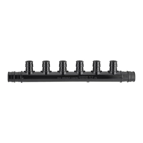 Pack of 2 EFIELD PEX manifold, 6-outlet PPSU open PEX-A expansion, 3/4 trunk, 1/2 inch ports