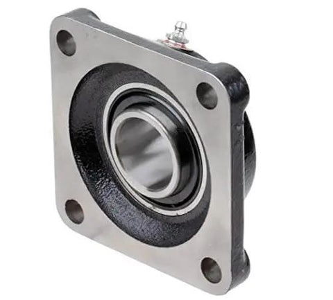 Front view of 1-7/16 Inch Flange Block Ball Bearing With Cast Iron Housing Sealed For Long Life Interchangeable With Leading Brands Rexnord Link-Belt F3U223N Built Tough For Heavy Machinery And Conveyor Systems.
