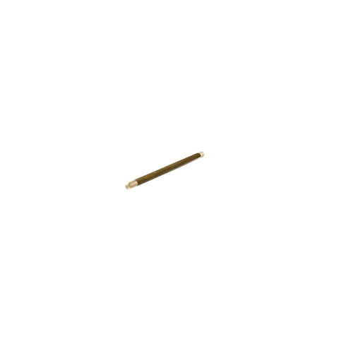 Brass Threaded Stem For Float Valve 1/4-20 To 5/16-18 NPT 12 In, side view showing brass material and threading details.