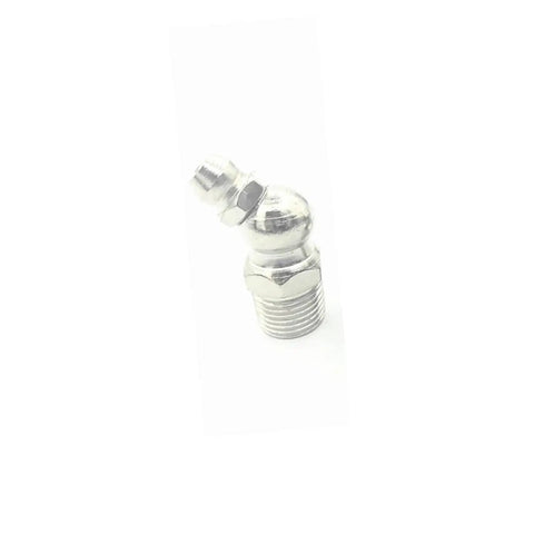 Single silver angled nozzle from Grease Fitting Kit With All In One Grease Gun Nozzles For Lubricating Bearings And Machinery