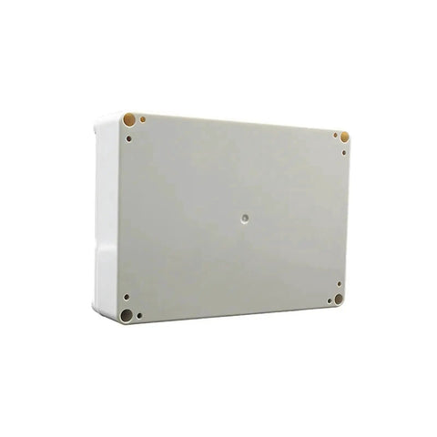 Front view of Rugged ABS Plastic Weatherproof Electrical Enclosure Box With IP65 Waterproof Rating, ideal for control panels