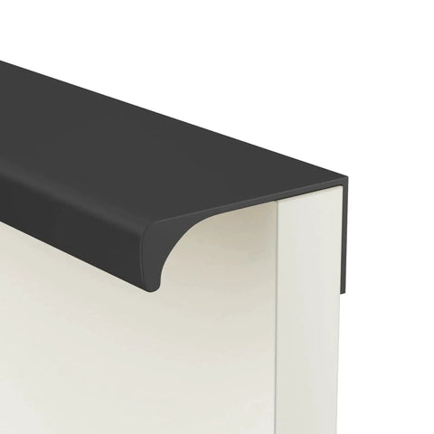 Side view of 10 Pack Finger Edge Pulls For Black Cabinet Handles And Drawer Pulls With 5 Inch Hole Centers Designed For Kitchen Cabinets