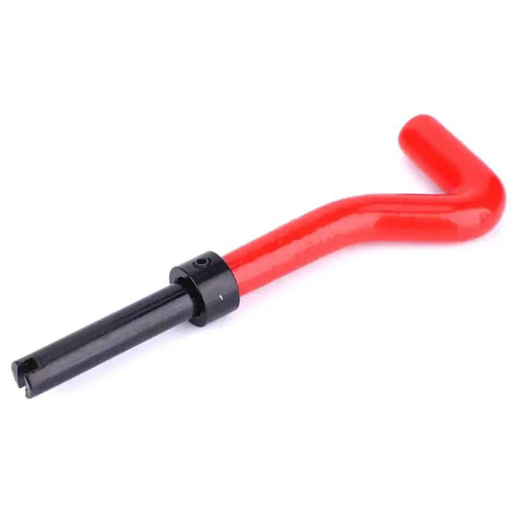 Close-up of hex wrench from Professional Thread Repair Kit M12x1.5 Stainless Steel 17 Piece Set With Insert Drill Hex Wrench Storage Box For Car Repairing
