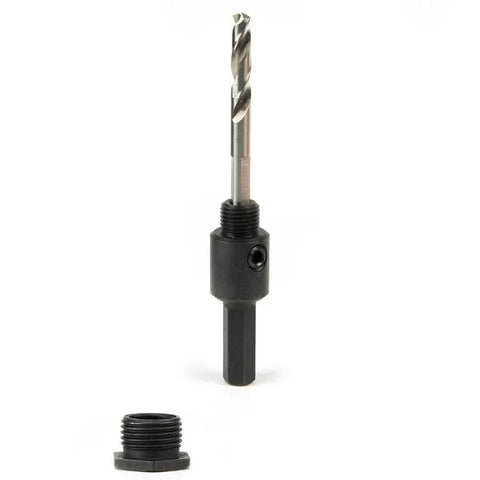 Fast Engage Hole Saw Arbor With Adapter 3/8 Inch For Klein Tools Saws Pro Grade Heavy Duty Quick Attach And Release 118 Degree