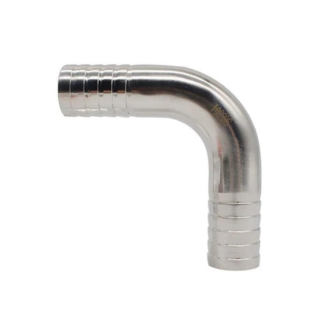 Yoebor stainless steel 304 sanitary hose barb 90° elbow fitting, 1" barbed x 1" barbed, 1pc.