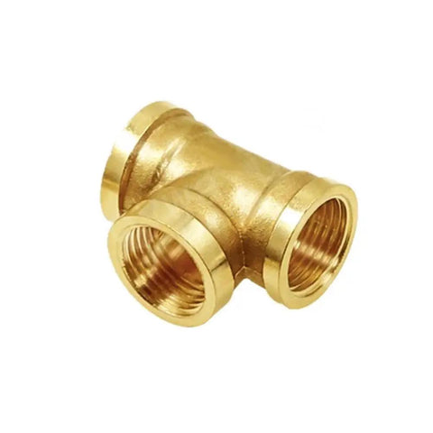 Brass Pipe Fittings Three Piece NPS Female Tee Three Quarter Inch By Three Quarter Inch By Three Quarter Inch Forged Tube Fittings