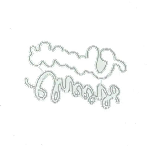 Wine Glass Clear Stamp And Die Set for Card Making and DIY Embossing with durable TPR material, resists yellowing, shown in outline view.