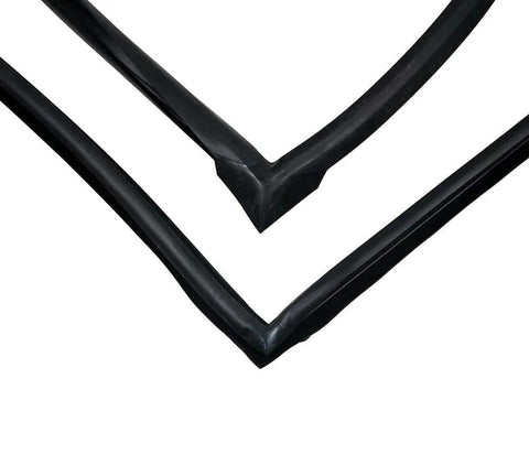 Close-up of Shipping Container Door Gasket Set Two Piece Seal Kit For Eight By Nine Foot Six Inch Containers Left Three Sided And Right Four Sided EPDM Rubber Gaskets.