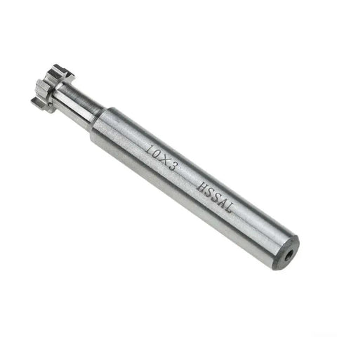 10mm Diameter 6-Flute HSS T-Slot End Mill Cutter With 3mm Slot Depth, 6mm Shank, And 65mm Overall Length for milling steel