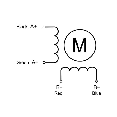 Wiring diagram for Nema 17 Stepper Motor By JOYNANO With 28Ncm Holding Torque For 3D Printer Or CNC Machines Bipolar Two Phase