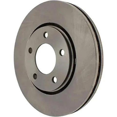 Front view of Centric C-Tek front brake rotor; vented steel disc with four lug holes