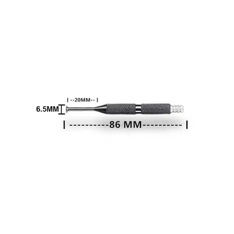 RC1000 Mini Reversible Deburring Tool Holder Set With Steel Handle And R1 Blade, 86mm length, side view