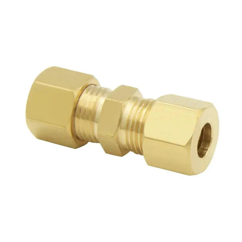 Brass Compression Fittings 3 Pack For One Quarter Inch Tube OD To One Quarter Inch Tube OD Ice Maker Water Line Connectors