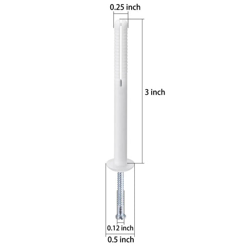 One Quarter By Three Inch Plastic Hammer Drive Nail In Anchors For Concrete And Masonry, 100 Pieces Per Box, side view
