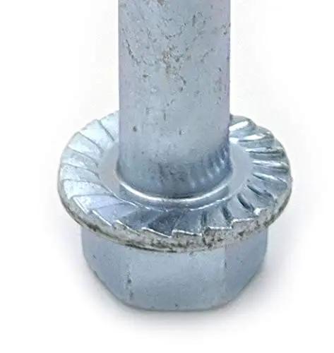 Close-up of Heavy Duty One Half Inch By Four Inch Large Diameter Concrete Screw For Masonry Anchoring In Brick Or Block Zinc Plated Carbon Steel