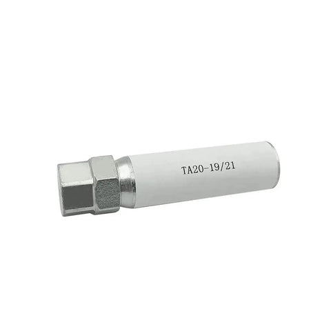 Dual Hex Wheel Lock Key Tool 19mm 21mm for 10 Spline Locks and Lug Nut Removal, steel construction, side view.