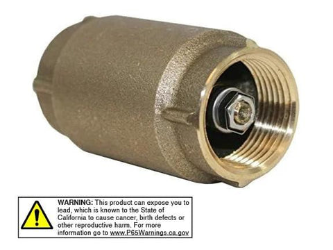 Brass inline check valve, no-lead, 1-1/4 in, 700 Series, threaded ends.