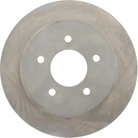 Front view of Centric C-Tek rear brake rotor; gray metal disc with five lug holes