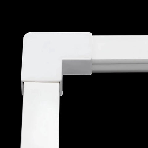 10 Pack L Shaped Cable Raceway Connectors for Wiring Duct Fittings 90 Degree Elbows in White installed on black background