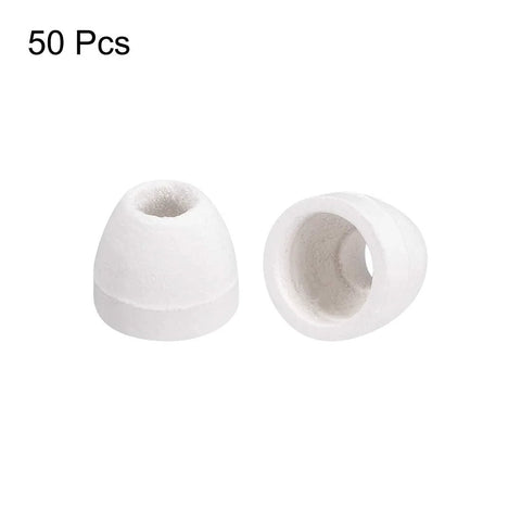 Tapered ceramic electrical insulator beads, 5mm dia white porcelain tubes, 2 pcs shown