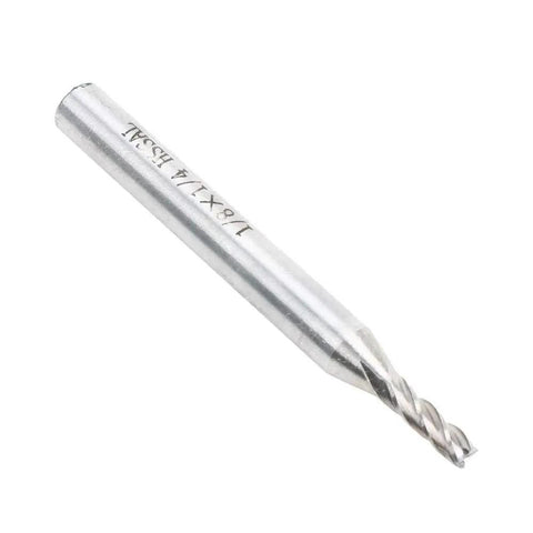 Pro Grade HSS One Eighth Inch By One Quarter Inch Straight End Mill Cutter Pack Of Two For Wood Aluminum Steel CNC Milling Router Bits With TiAlN Coating For Higher Hardness And Faster Cleaner Cuts