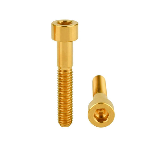 Titanium Allen Bolts M6x35mm For Bicycle Headset Stem Top Cover Screws Hex Head Titanium Alloy TC4 Anti Corrosion 5 Pack Gold Finish