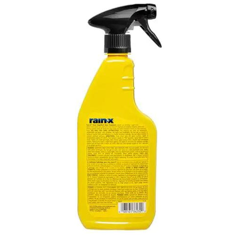 Back view of 473mL Rain X Original Glass Treatment bottle, designed for rainy day driving visibility enhancement.
