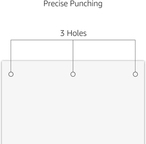 Diagram showing precise three-hole punching for standard paper with 9/32" holes, used in Three Hole Punch For Office And Home Use.