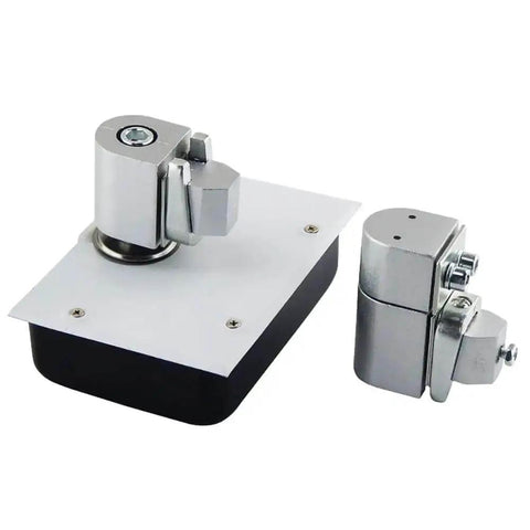 Heavy Duty Glass Door Pivot Hinge Kit 120kg Load Hidden Hinges Any Angle Positioning Self Closing Cafe And Restaurant Door Built To Last With 2 Stage Speed Regulation Floor Spring 1 Set shown in parts