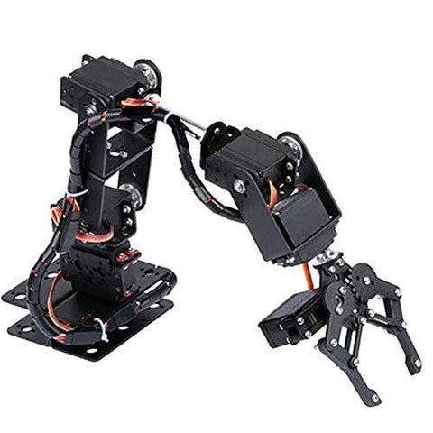 Amazon Arm mechanical robotic clamp claw kit, 6DOF robotic arm with claw gripper, black metal frames