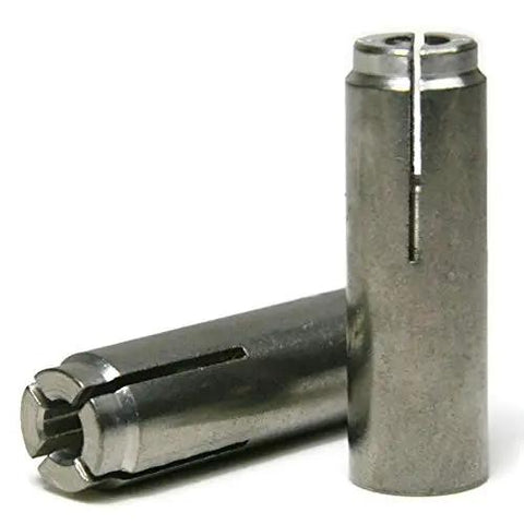 Drop In Stainless Steel Concrete And Stone Anchors With Setting Tool For One Quarter Inch Twenty Threads, Corrosion Resistant 304 Stainless