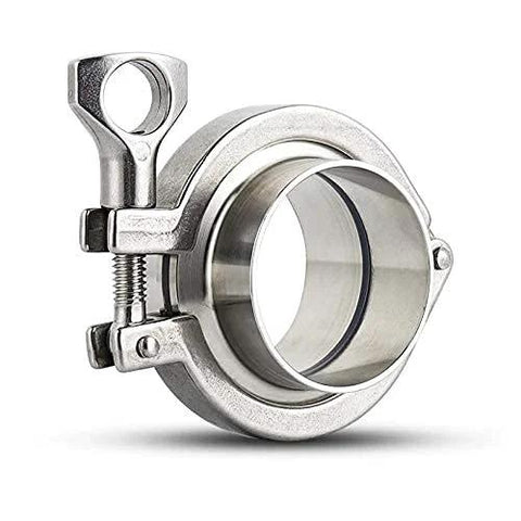 Beduan stainless steel 1.5 inch tri-clamp to 3/4 inch tube OD weld ferrule with tri-clover clamp and silicone gasket