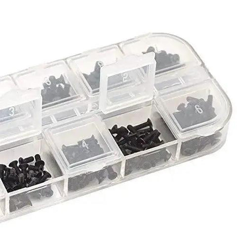360Pcs Multisize Laptop And PC Replacement Screw Kit With M2 M2.5 And M3 Hardware in a clear organizer box