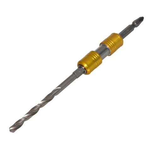 Socket sleeve adapter extension rod with hex connectors; gold-colored sleeves and a screwdriver bit at the end