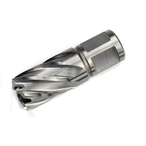 Ultra Fast Thirteen Sixteenth Inch Annular Cutter For Magnetic Drill Press With One Inch Cutting Depth And Three Quarter Inch Weldon Shank Two Flats Pilot Pin And Dual Teeth Thin Walled Design For Big Holes OSCARBIDE