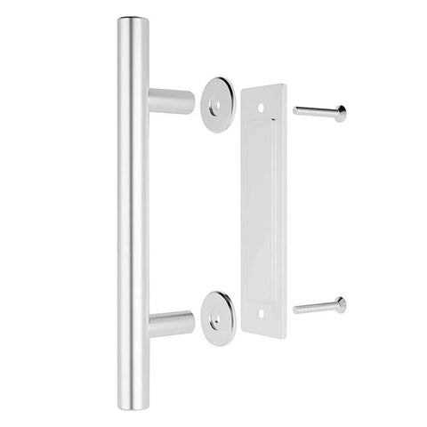 12 Inch Stainless Steel Sliding Barn Door Handle Set With Flush Hardware, Double Sided, Anti Rust And Anti Corrosion Finish
