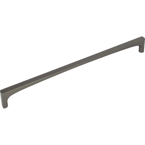 Riverside 12 Inch Center To Center Cabinet Pull Handle In Grace Collection Finish, durable zinc construction, front view.