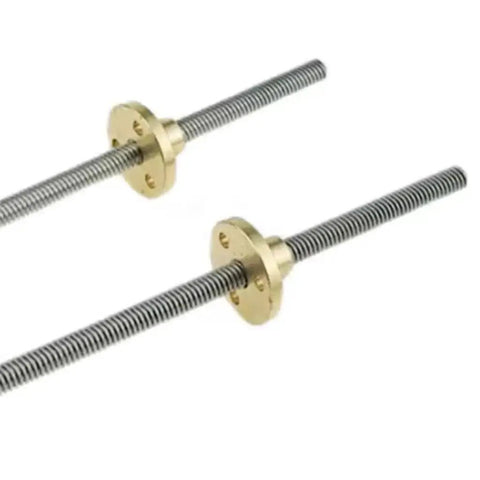 1Mm Pitch Threaded Rod For 3D Printers With Brass Nut, T5 Stainless Steel Trapezoidal Rod Lead 1Mm, high precision, side view