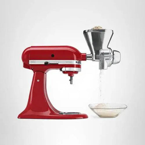 All Metal Grain Mill Attachment For Stand Mixers Lets You Grind Fresh Flour From Wheat, Corn, Rice And More From Coarse To Fine