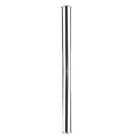 Sanitary spool tube with clamp ends, stainless steel 304 seamless round tubing, 2.5 in tri-clamp ferrule, 36 in length.
