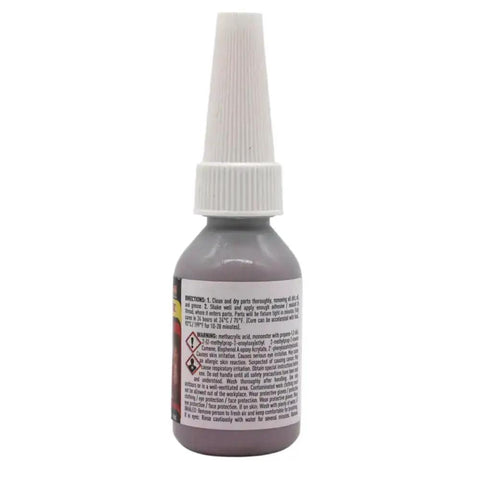 Red High Strength Permanent Thread Locker Sealant for Large Fasteners, Anaerobic Locking Compound, 0.34 Oz Bottle, side view